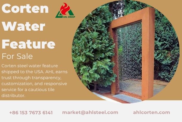 Large Corten Steel Water Feature Shipped to USA